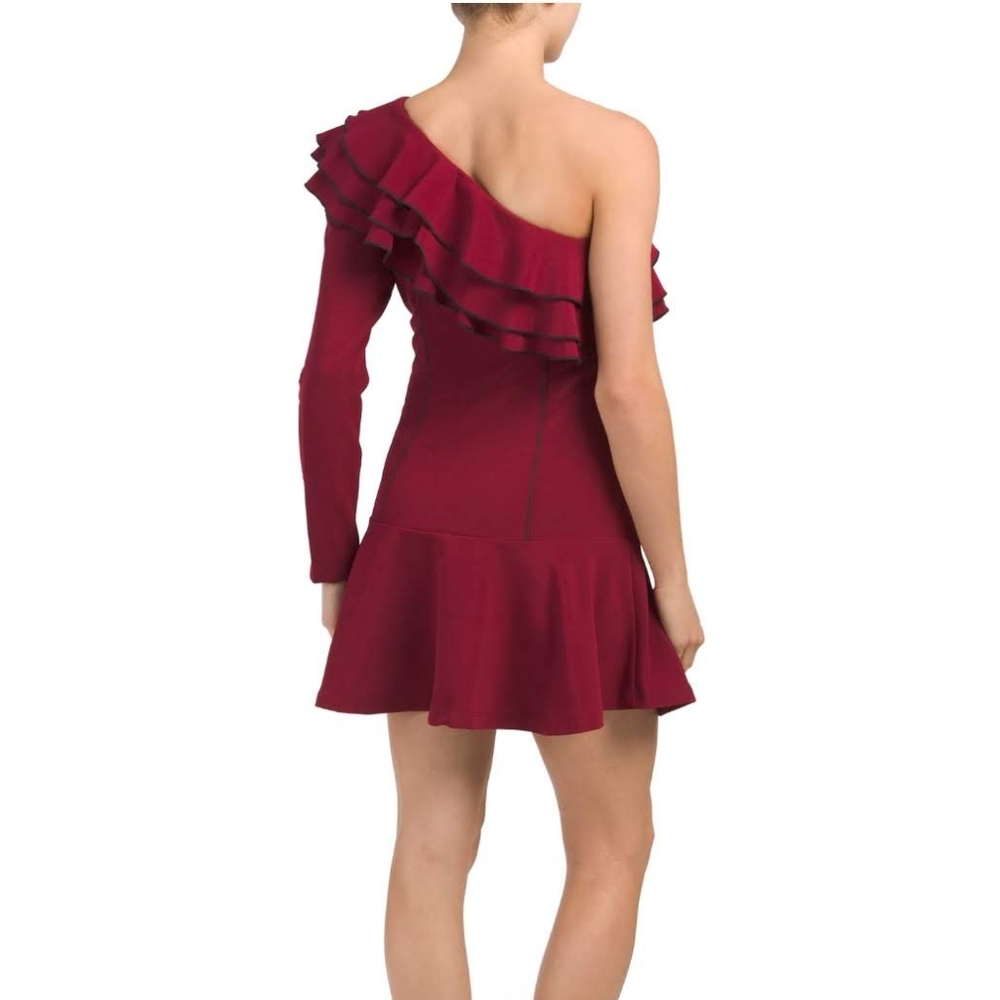 The Room One Shoulder Mini Ruffle Dress - Picture 2 of 9